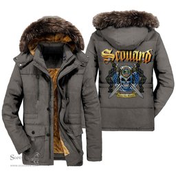 ScotsTee Shop Scottish MacLaren Modern Clan Crest Scottish Legend Lion Tartan Faux Fur Hooded Parka Jacket