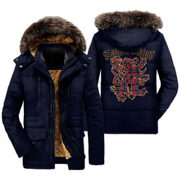 ScotsTee Shop Scottish MacTavish Modern Clan Scottish Legend Lion Tartan Faux Fur Hooded Parka Jacket