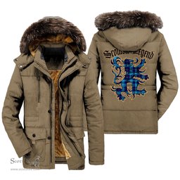 ScotsTee Shop Scottish MacSporran Ancient Clan Scottish Legend Lion Tartan Faux Fur Hooded Parka Jacket