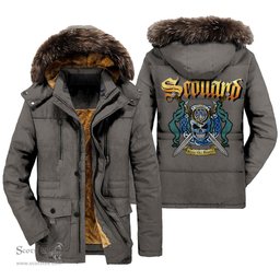 ScotsTee Shop Scottish Montgomery Ancient Clan Crest Scottish Legend Lion Tartan Faux Fur Hooded Parka Jacket