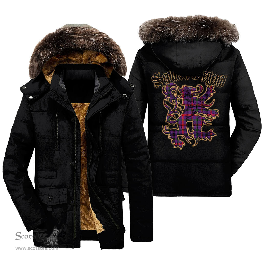 ScotsTee Shop Scottish Montgomery Modern Clan Scottish Legend Lion Tartan Faux Fur Hooded Parka Jacket