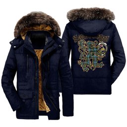 ScotsTee Shop Scottish Paisley District Clan Crest Scottish Legend Lion Tartan Faux Fur Hooded Parka Jacket