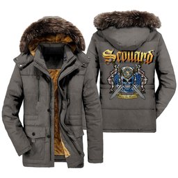 ScotsTee Shop Scottish Stewart Dress Modern Clan Crest Scottish Legend Lion Tartan Faux Fur Hooded Parka Jacket