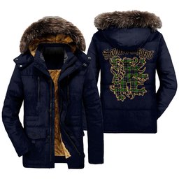 ScotsTee Shop Scottish Webster Clan Scottish Legend Lion Tartan Faux Fur Hooded Parka Jacket