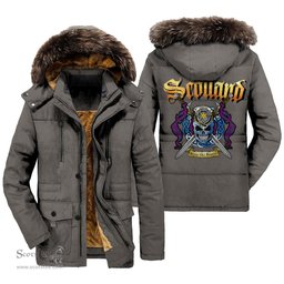 ScotsTee Shop Scottish Wardlaw Modern Clan Crest Scottish Legend Lion Tartan Faux Fur Hooded Parka Jacket
