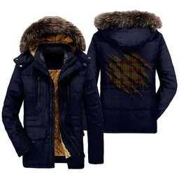 ScotsTee Shop Scottish Buchan Modern Clan Tartan Scratch Tartan Faux Fur Hooded Parka Jacket