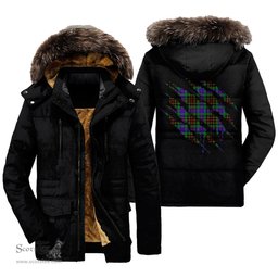 ScotsTee Shop Scottish Brodie Hunting Modern Clan Tartan Scratch Tartan Faux Fur Hooded Parka Jacket