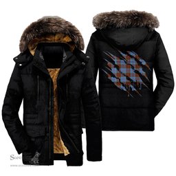 ScotsTee Shop Scottish Anderson Modern Clan Tartan Scratch Tartan Faux Fur Hooded Parka Jacket