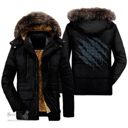 ScotsTee Shop Scottish Graham of Montrose Modern Clan Tartan Scratch Tartan Faux Fur Hooded Parka Jacket