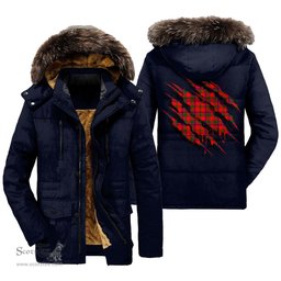 ScotsTee Shop Scottish MacColl Modern Clan Tartan Scratch Tartan Faux Fur Hooded Parka Jacket