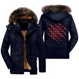 ScotsTee Shop Scottish Little Clan Tartan Scratch Tartan Faux Fur Hooded Parka Jacket