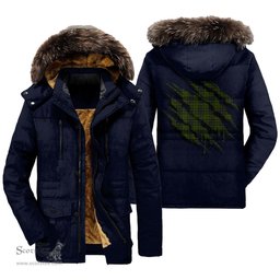 ScotsTee Shop Scottish MacLean Hunting Clan Tartan Scratch Tartan Faux Fur Hooded Parka Jacket