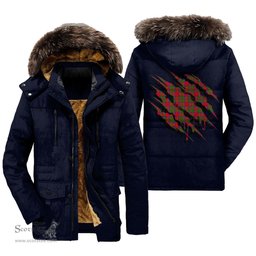 ScotsTee Shop Scottish MacKintosh Modern Clan Tartan Scratch Tartan Faux Fur Hooded Parka Jacket