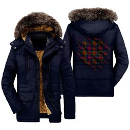 ScotsTee Shop Scottish Tennant Clan Tartan Scratch Tartan Faux Fur Hooded Parka Jacket