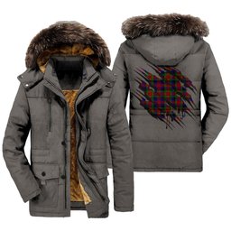 ScotsTee Shop Scottish Tennant Clan Tartan Scratch Tartan Faux Fur Hooded Parka Jacket