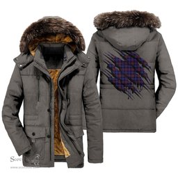 ScotsTee Shop Scottish Pride of Scotland Clan Tartan Scratch Tartan Faux Fur Hooded Parka Jacket