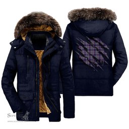 ScotsTee Shop Scottish Rcaf Clan Tartan Scratch Tartan Faux Fur Hooded Parka Jacket