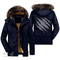 ScotsTee Shop Scottish Sir Walter Scott Clan Tartan Scratch Tartan Faux Fur Hooded Parka Jacket