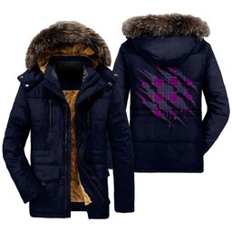 ScotsTee Shop Scottish Wardlaw Modern Clan Tartan Scratch Tartan Faux Fur Hooded Parka Jacket
