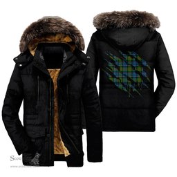 ScotsTee Shop Scottish Newlands of Lauriston Clan Tartan Scratch Tartan Faux Fur Hooded Parka Jacket