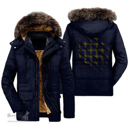 ScotsTee Shop Scottish More Muir Clan Tartan Scratch Tartan Faux Fur Hooded Parka Jacket
