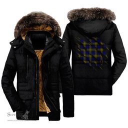 ScotsTee Shop Scottish More Muir Clan Tartan Scratch Tartan Faux Fur Hooded Parka Jacket