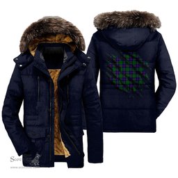 ScotsTee Shop Scottish Shaw Modern Clan Tartan Scratch Tartan Faux Fur Hooded Parka Jacket