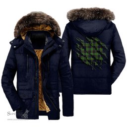 ScotsTee Shop Scottish Webster Clan Tartan Scratch Tartan Faux Fur Hooded Parka Jacket