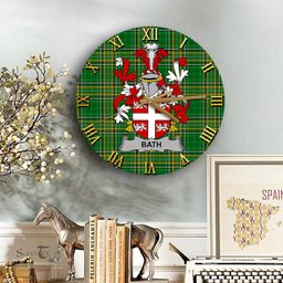 ScotsTee Shop Irish Bath Coat of Arms Family Crest Ireland Wooden Wall Clock Irish National Tartan Irish County Wall Clocks