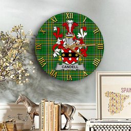 ScotsTee Shop Irish Candell Coat of Arms Family Crest Ireland Wooden Wall Clock Irish National Tartan Irish County Wall Clocks