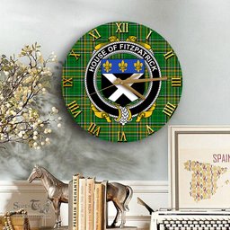 ScotsTee Shop Irish House of FITZPATRICK Coat of Arms Family Crest Ireland Wooden Wall Clock Irish National Tartan Irish County Wall Clocks