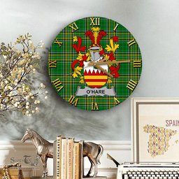 ScotsTee Shop Irish Hare or O Hare Coat of Arms Family Crest Ireland Wooden Wall Clock Irish National Tartan Irish County Wall Clocks