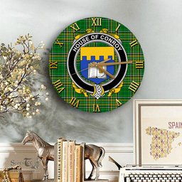 ScotsTee Shop Irish House of CONROY O MULCONRY Coat of Arms Family Crest Ireland Wooden Wall Clock Irish National Tartan Irish County Wall Clocks