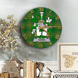 ScotsTee Shop Irish Going Coat of Arms Family Crest Ireland Wooden Wall Clock Irish National Tartan Irish County Wall Clocks