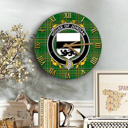 ScotsTee Shop Irish House of JORDAN Coat of Arms Family Crest Ireland Wooden Wall Clock Irish National Tartan Irish County Wall Clocks