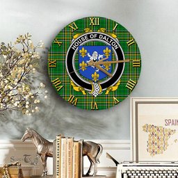 ScotsTee Shop Irish House of DALTON Coat of Arms Family Crest Ireland Wooden Wall Clock Irish National Tartan Irish County Wall Clocks