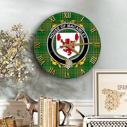 ScotsTee Shop Irish House of MACAWLEY Coat of Arms Family Crest Ireland Wooden Wall Clock Irish National Tartan Irish County Wall Clocks