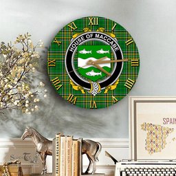 ScotsTee Shop Irish House of MACCABE Coat of Arms Family Crest Ireland Wooden Wall Clock Irish National Tartan Irish County Wall Clocks