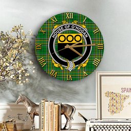 ScotsTee Shop Irish House of O HOGAN Coat of Arms Family Crest Ireland Wooden Wall Clock Irish National Tartan Irish County Wall Clocks