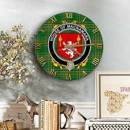 ScotsTee Shop Irish House of MACNAMARA Coat of Arms Family Crest Ireland Wooden Wall Clock Irish National Tartan Irish County Wall Clocks