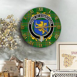 ScotsTee Shop Irish House of O HARTAGAN Coat of Arms Family Crest Ireland Wooden Wall Clock Irish National Tartan Irish County Wall Clocks