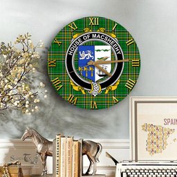ScotsTee Shop Irish House of MACSHEEHY Coat of Arms Family Crest Ireland Wooden Wall Clock Irish National Tartan Irish County Wall Clocks