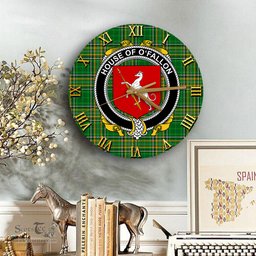 ScotsTee Shop Irish House of O FALLON Coat of Arms Family Crest Ireland Wooden Wall Clock Irish National Tartan Irish County Wall Clocks
