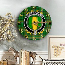 ScotsTee Shop Irish House of O HARA Coat of Arms Family Crest Ireland Wooden Wall Clock Irish National Tartan Irish County Wall Clocks