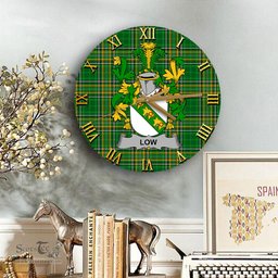 ScotsTee Shop Irish Low Coat of Arms Family Crest Ireland Wooden Wall Clock Irish National Tartan Irish County Wall Clocks