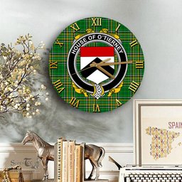 ScotsTee Shop Irish House of O TIERNEY Coat of Arms Family Crest Ireland Wooden Wall Clock Irish National Tartan Irish County Wall Clocks
