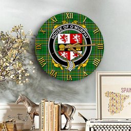 ScotsTee Shop Irish House of O MURPHY Muskerry Coat of Arms Family Crest Ireland Wooden Wall Clock Irish National Tartan Irish County Wall Clocks