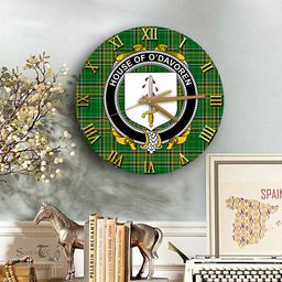 ScotsTee Shop Irish House of O DAVOREN Coat of Arms Family Crest Ireland Wooden Wall Clock Irish National Tartan Irish County Wall Clocks