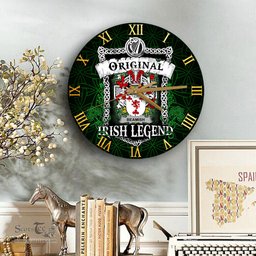 ScotsTee Shop Irish Beamish Coat of Arms Family Crest Ireland Wooden Wall Clock Original Irish Legend Wall Clocks