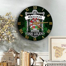 ScotsTee Shop Irish Atkinson Coat of Arms Family Crest Ireland Wooden Wall Clock Original Irish Legend Wall Clocks